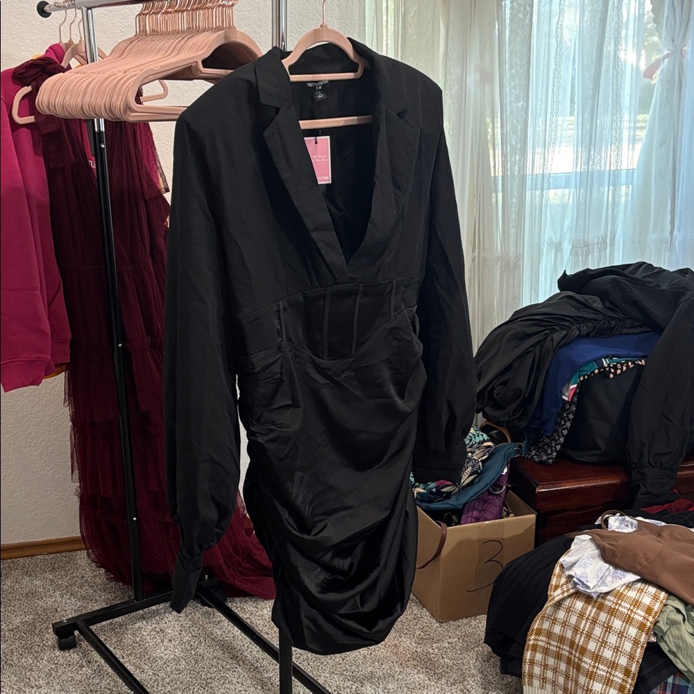 PrettyLittleThing Plus Black Dress